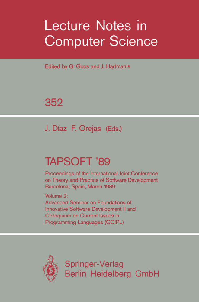 TAPSOFT ‘89: Proceedings of the International Joint Conference on Theory and Practice of Software Development Barcelona Spain March 13-17 1989