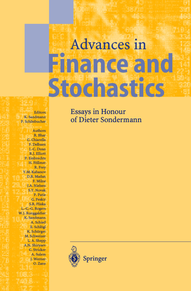 Advances in Finance and Stochastics - Klaus Sandmann/ Phillip J. Schönbucher