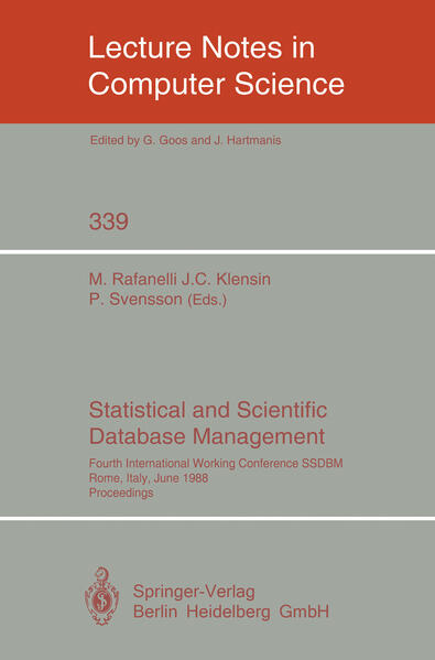 Statistical and Scientific Database Management - Maurizio Rafanelli/ John C. Klensin/ Per Svensson
