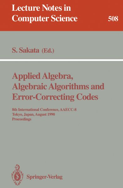 Applied Algebra Algebraic Algorithms and Error-Correcting Codes