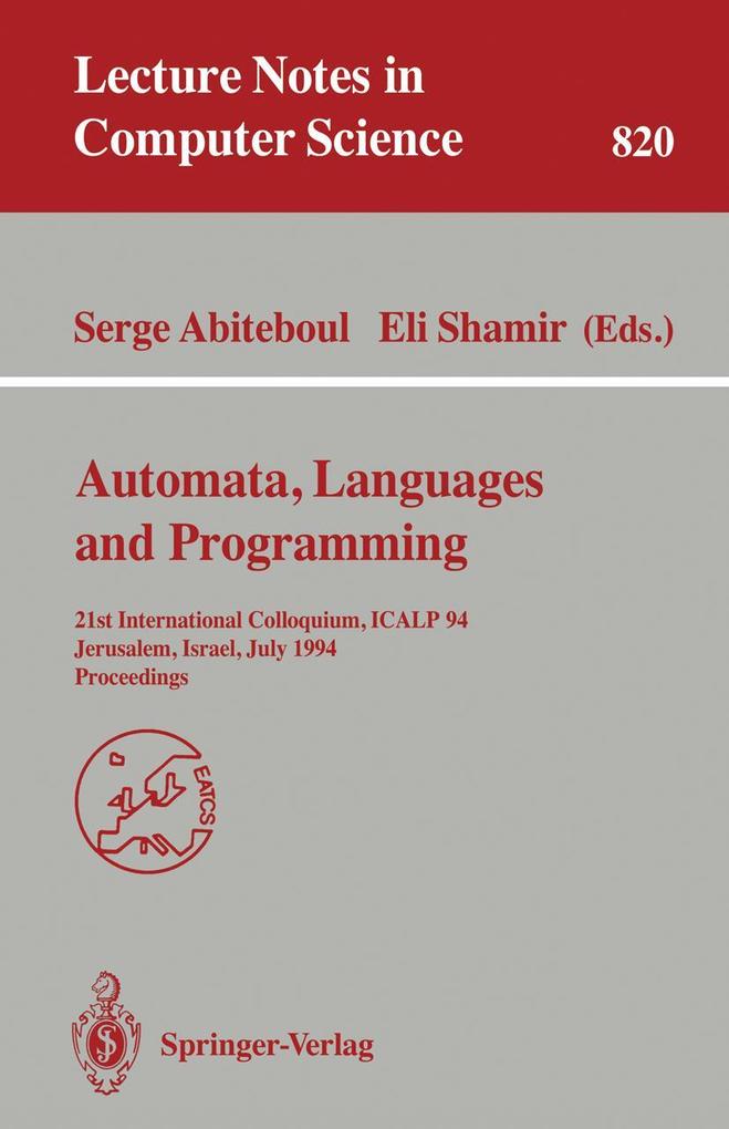 Automata Languages and Programming