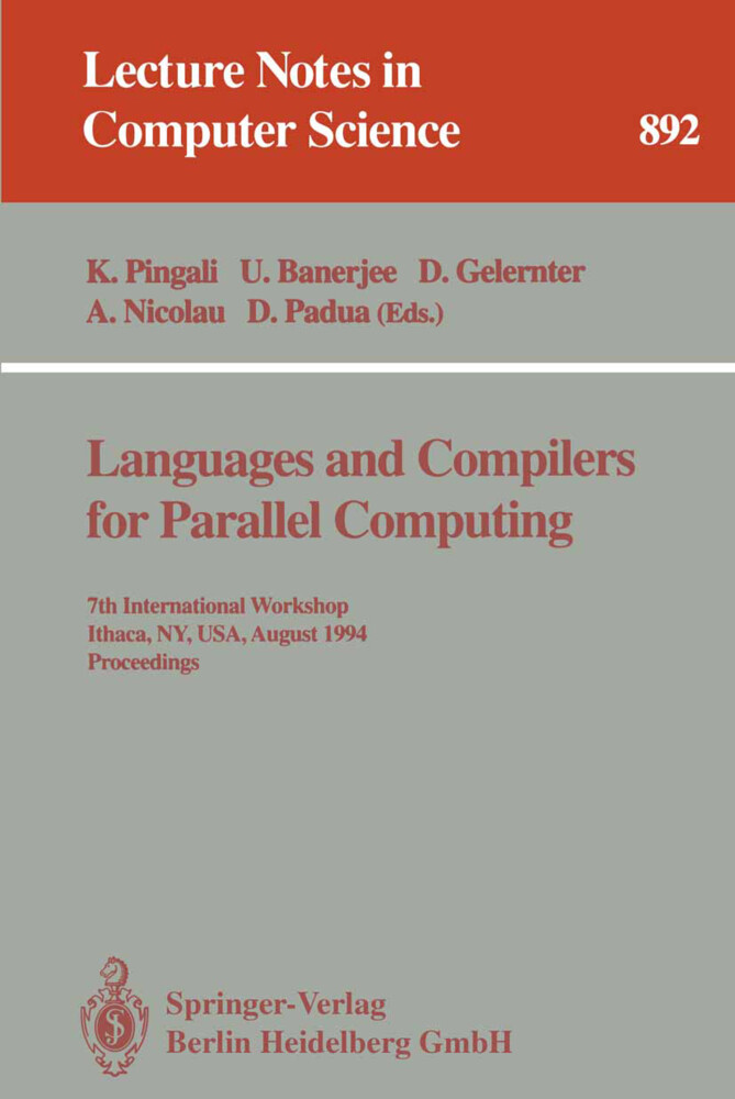 Languages and Compilers for Parallel Computing - Keshav Pinagali/ Utpal Banerjee/ David Gelernter