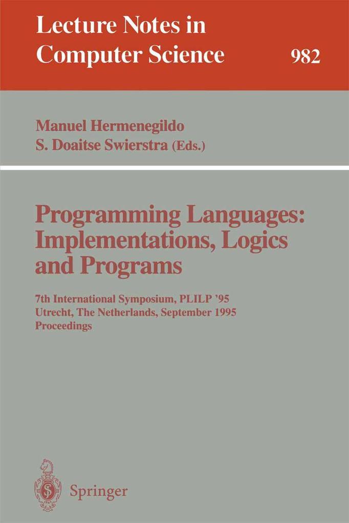 Programming Languages: Implementations Logics and Programs