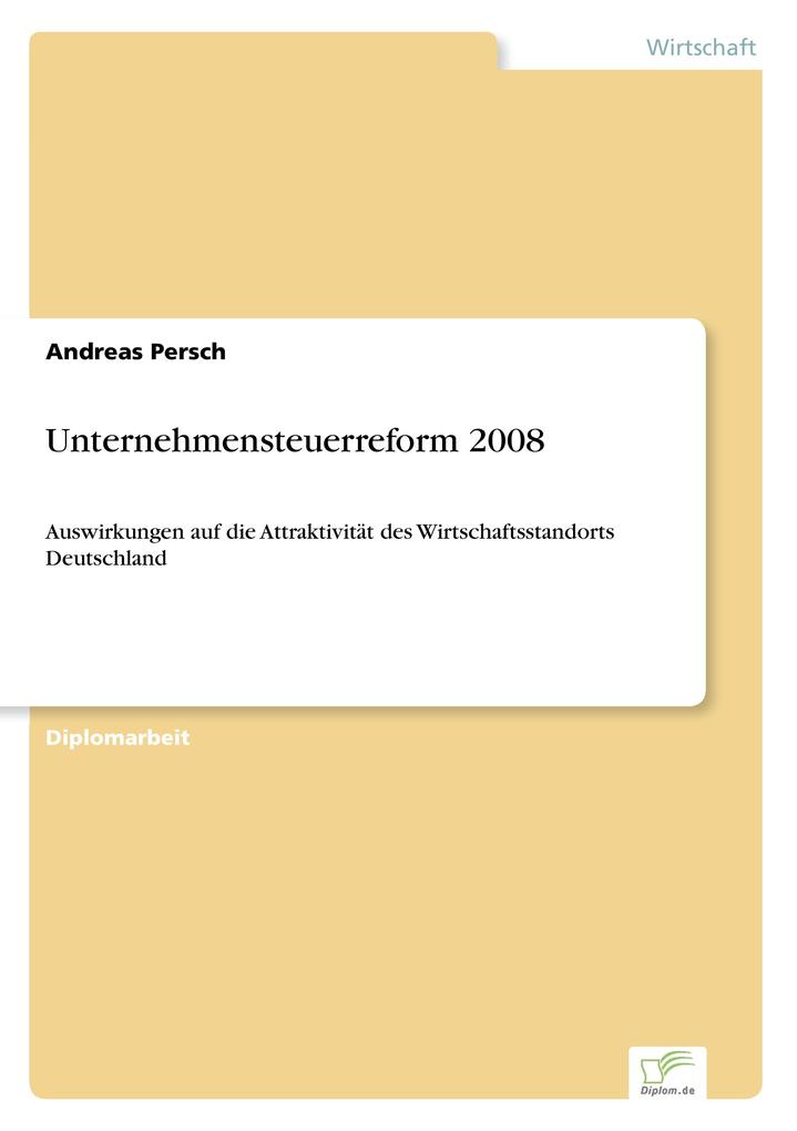 Unternehmensteuerreform 2008