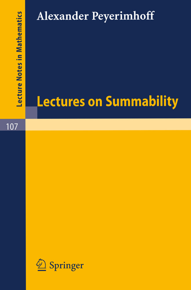 Lectures on Summability - Alexander Peyerimhoff