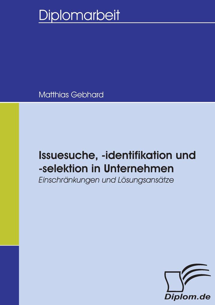 Issuesuche -identifikation und -selektion in Unternehmen