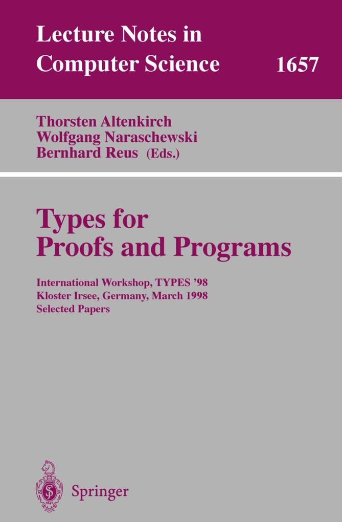 Types for Proofs and Programs
