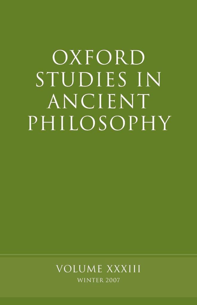 Oxford Studies in Ancient Philosophy