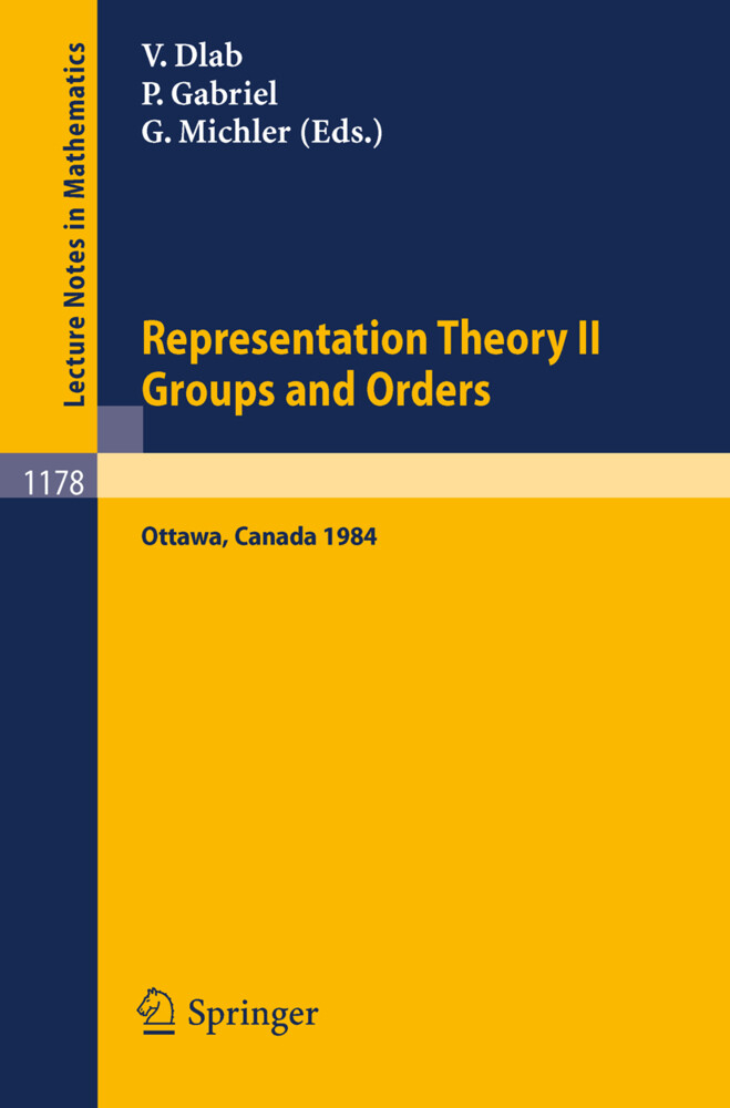 Representation Theory II. Proceedings of the Fourth International Conference on Representations of Algebras held in Ottawa Canada August 16-25 1984