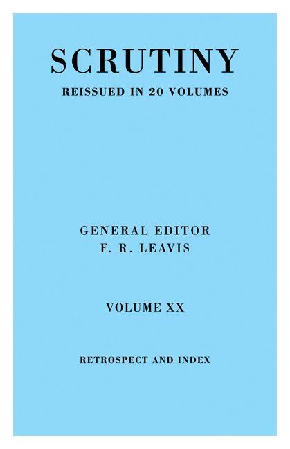 Scrutiny Vol. 20 Index & Retrosp
