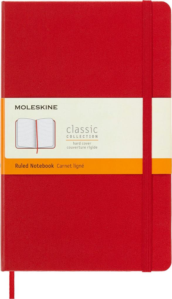 Moleskine Notebook Large Ruled 210x130mm, 240 Pages, Stylish Travel Companion, red
