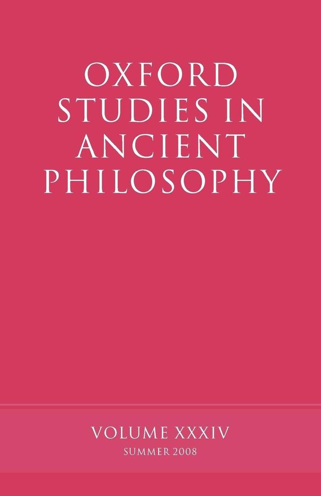 Oxford Studies in Ancient Philosophy Volume 34