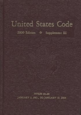United States Code 2000 Supplement 3 V. 4