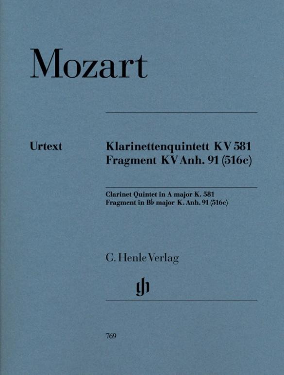 Mozart Wolfgang Amadeus - Klarinettenquintett A-dur KV 581 und Fragment KV Anh. 91 (516c)