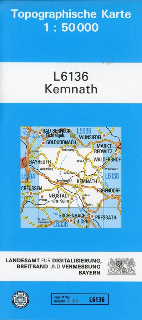 Topographische Karte Bayern Kemnath