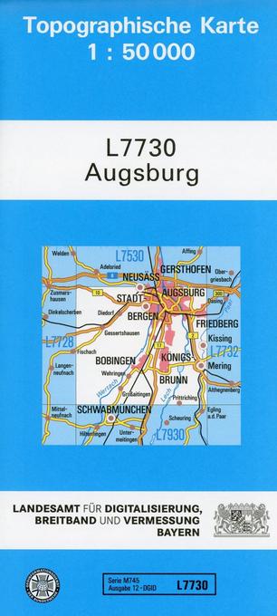 Topographische Karte Bayern Augsburg