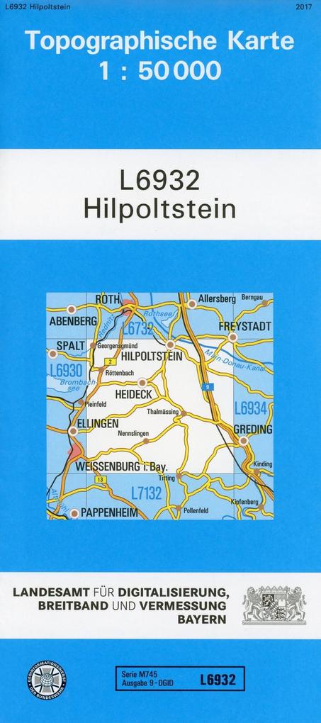 Topographische Karte Bayern Hilpoltstein