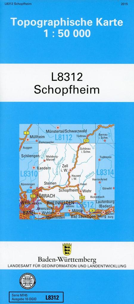 Topographische Karte Baden-Württemberg Zivilmilitärische Ausgabe - Hohentengen am Hochrhein