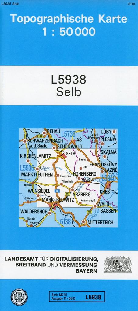 Topographische Karte Bayern Selb
