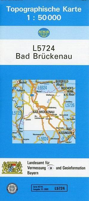 Topographische Karte Bayern Bad Brückenau