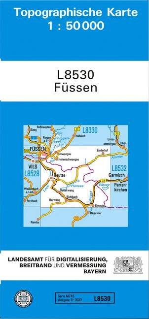 Topographische Karte Bayern Füssen