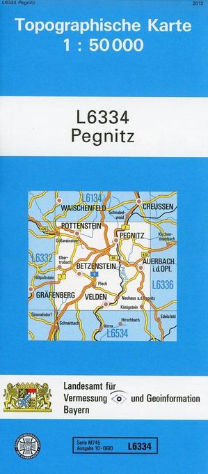 Topographische Karte Bayern Pegnitz