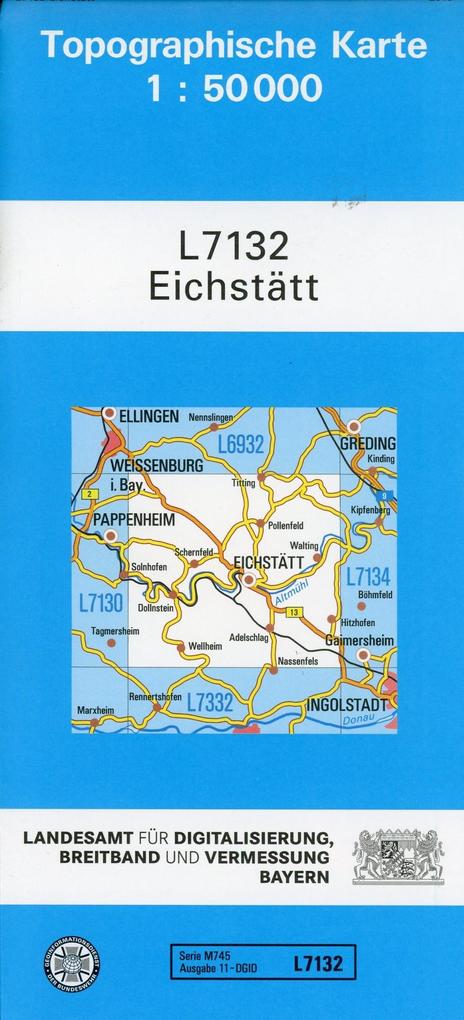 Topographische Karte Bayern Eichstätt