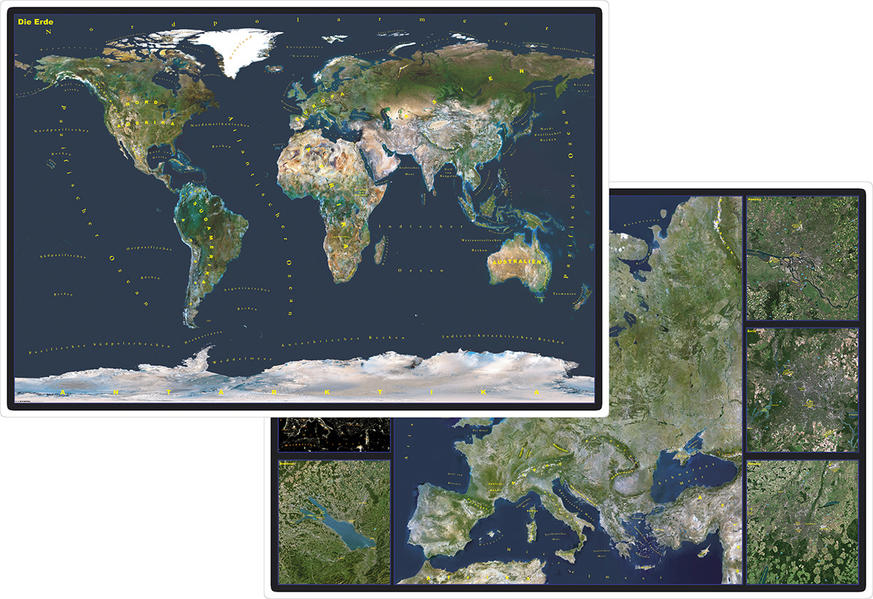 Stiefel Die Erde. Stiefel Satellitenbild Europa DUO-Schreibunterlage. Stiefel Satellitenbild Europa