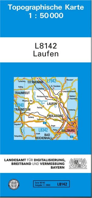 Topographische Karte Bayern Laufen