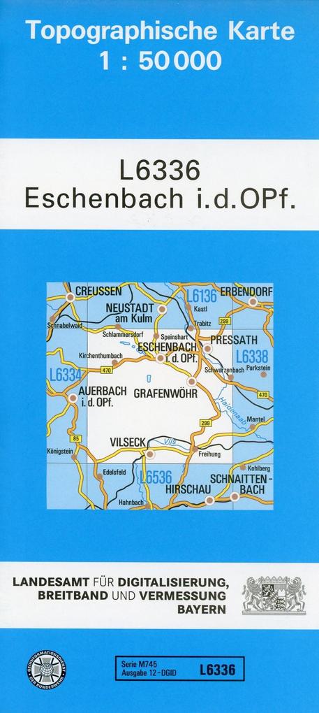 Topographische Karte Bayern Eschenbach i. d. OPf.