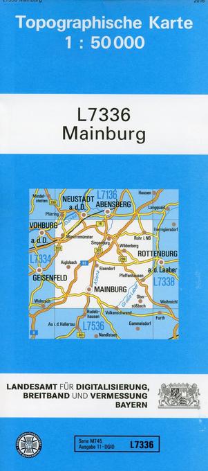 Topographische Karte Bayern Mainburg