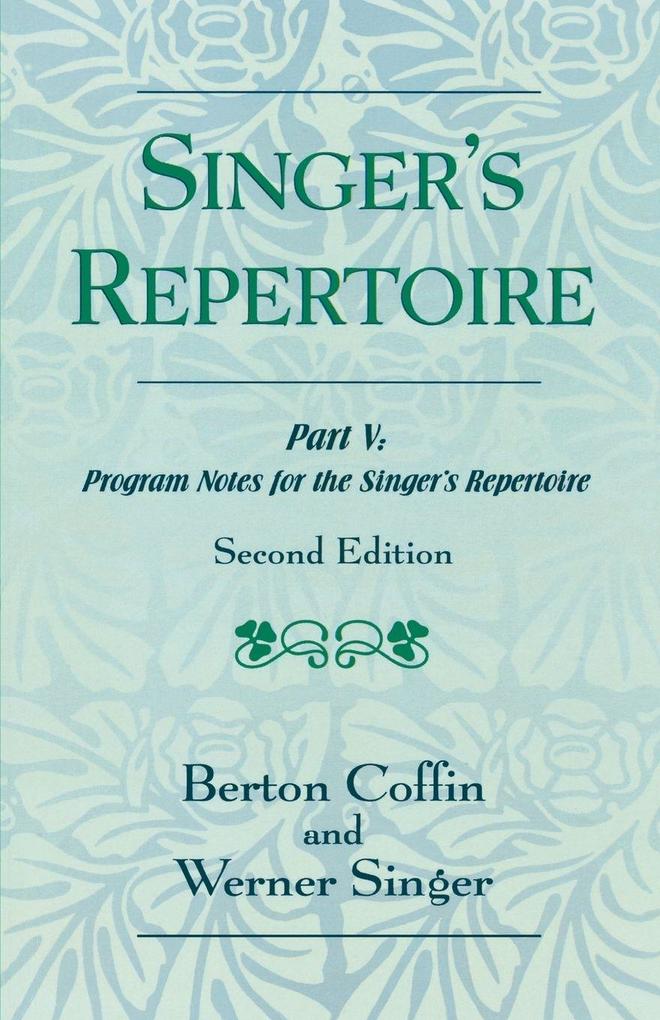 Singer's Repertoire Part V