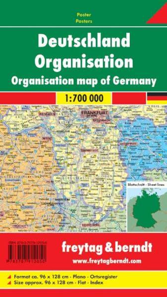 Freytag & Berndt Poster Deutschland Organisation ohne Metallstäbe. Organisation map of Germany