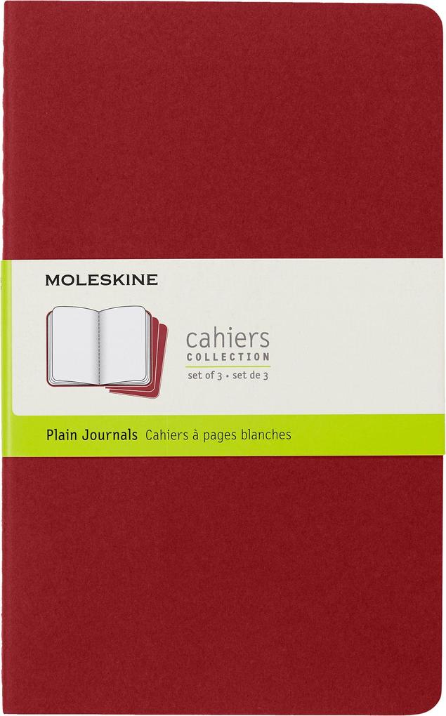 Moleskine Cahier Large Plain Journals, red