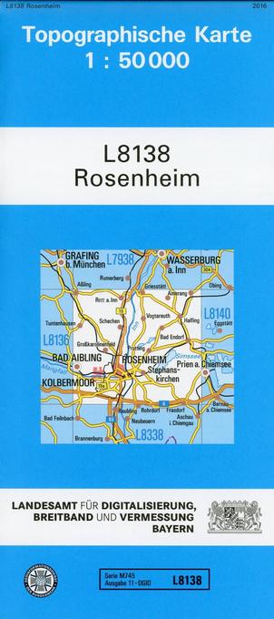 Topographische Karte Bayern Rosenheim