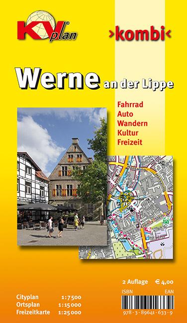 Werne an der Lippe KVplan Radkarte/Wanderkarte/Stadtplan 1:25.000 / 1:15.000 / 1:7.500