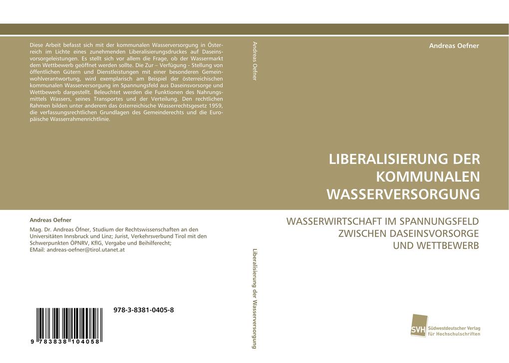 LIBERALISIERUNG DER KOMMUNALEN WASSERVERSORGUNG