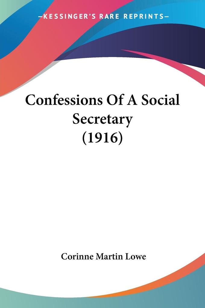 Confessions Of A Social Secretary (1916)