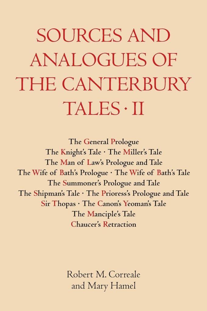 Sources and Analogues of the Canterbury Tales