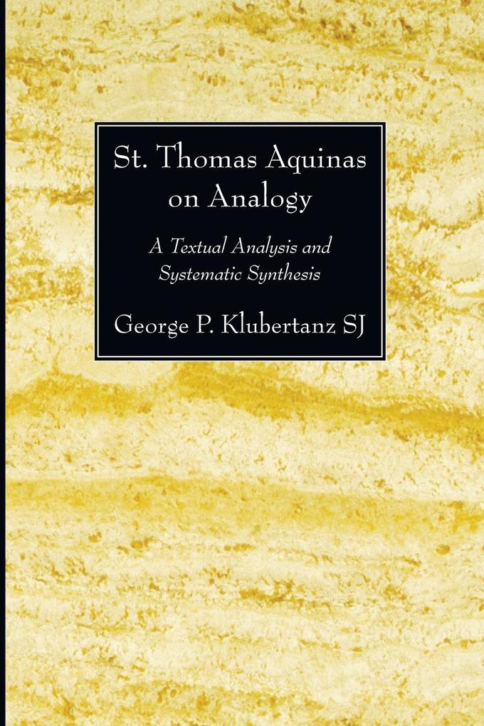 St. Thomas Aquinas on Analogy