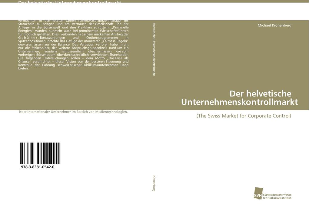 Der helvetische Unternehmenskontrollmarkt