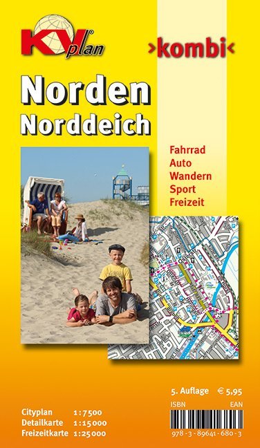 Norden KVplan Radkarte/Freizeitkarte/Stadtplan 1:25.000 / 1:15.000 / 1:7.500