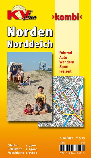 Norden KVplan Radkarte/Freizeitkarte/Stadtplan 1:25.000 / 1:15.000 / 1:7.500