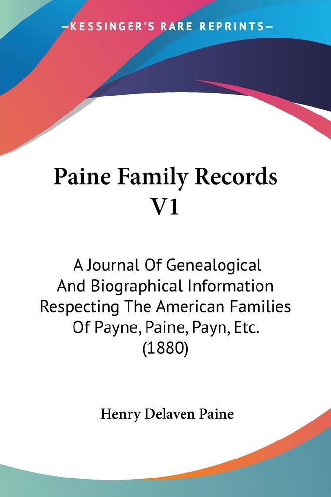 Paine Family Records V1
