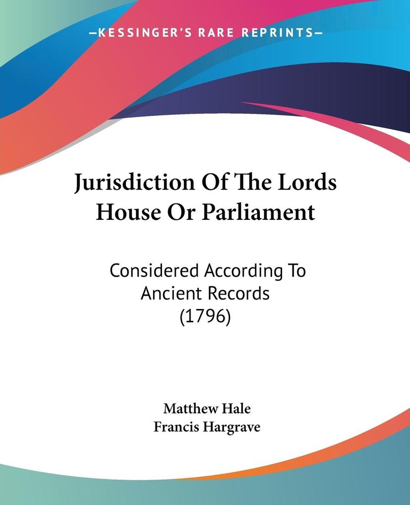 Jurisdiction Of The Lords House Or Parliament