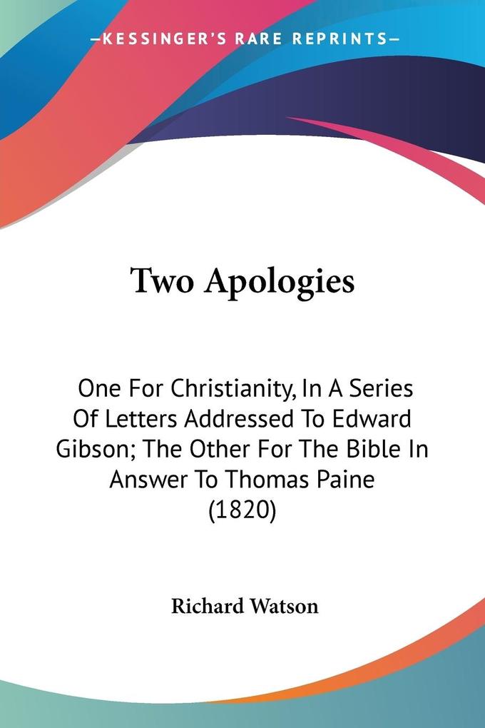 Two Apologies - Richard Watson