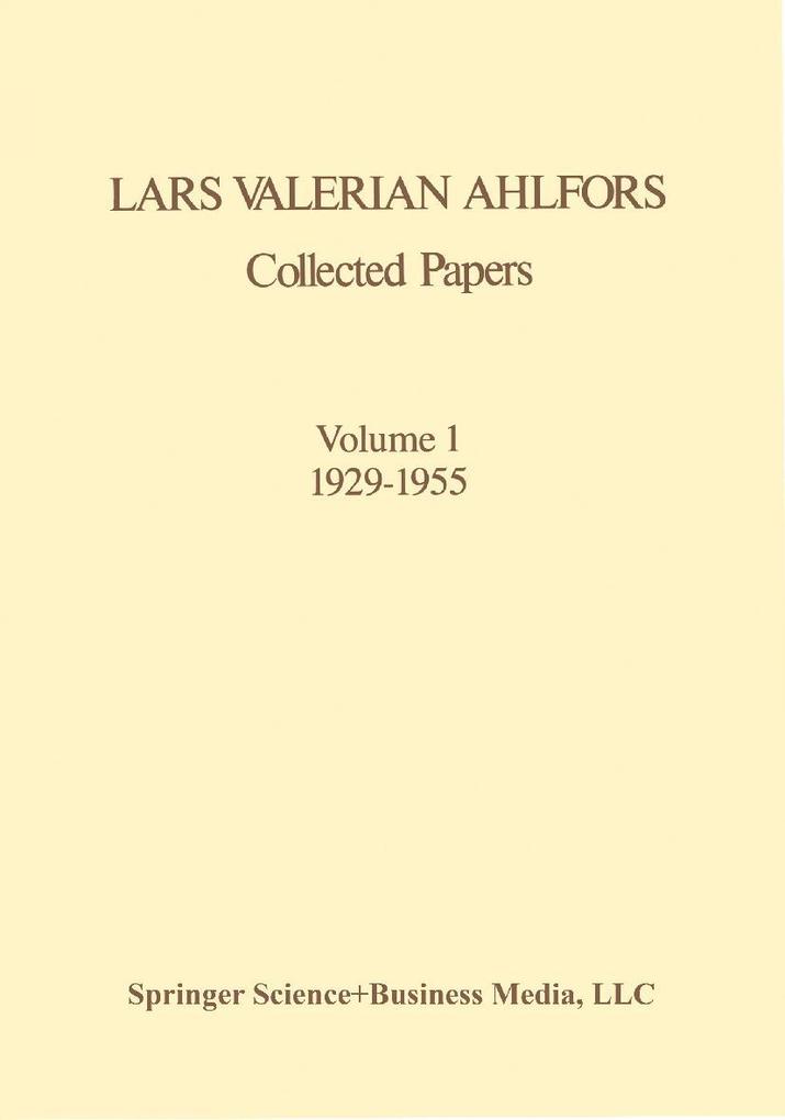 Collected Papers Volume 1 1929-1955