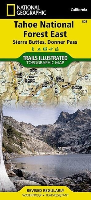 Tahoe National Forest East Map [Sierra Buttes Donner Pass] - National Geographic Maps