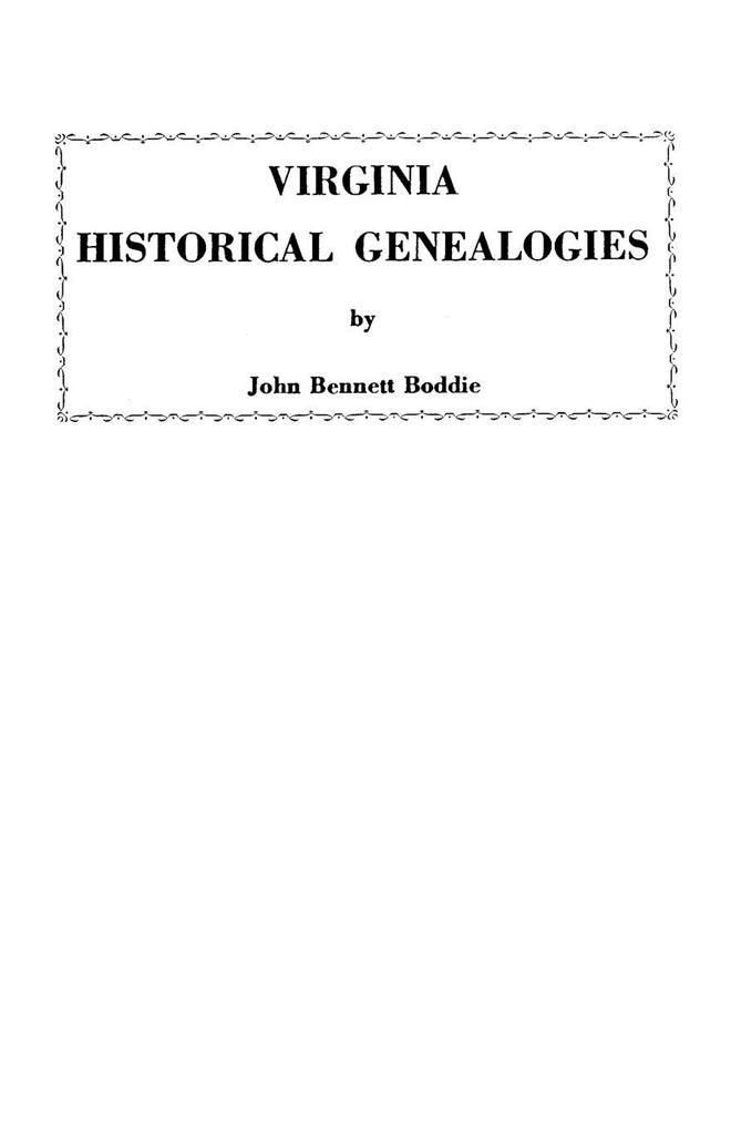 Virginia Historical Genealogies
