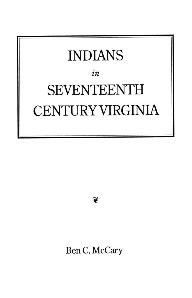 Indians in Seventeenth-Century Virginia